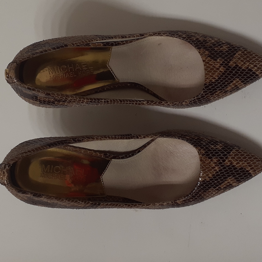 Michael kors snake print heels size 7.5